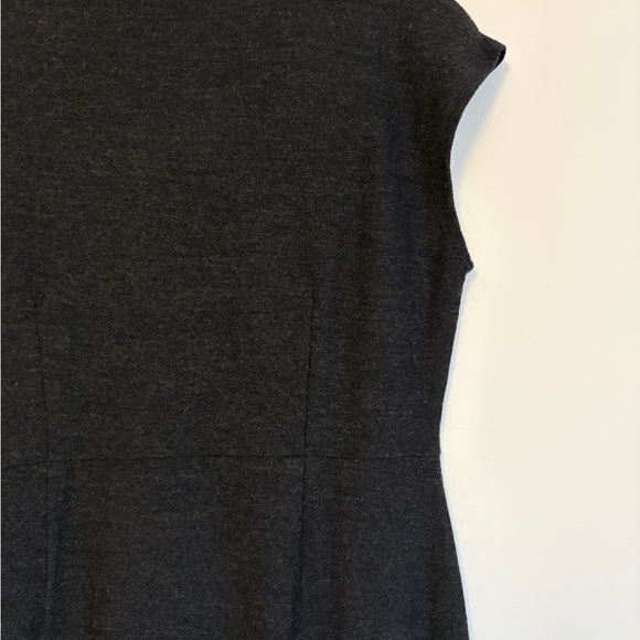 Eileen Fisher Classic Charcoal Grey Wool Midi Shift Dress L - Picture 4 of 7